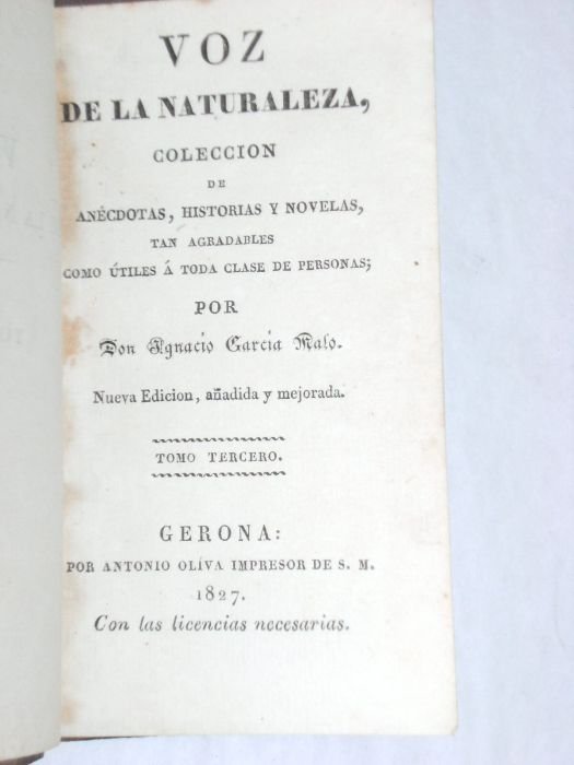 Voz de la Naturaleza, colección de anédoctas, historias y novelas, …