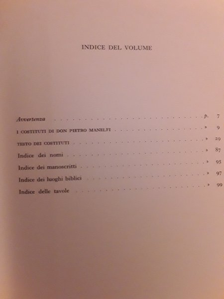 I COSTITUTI DI DON PIETRO MANELFI
