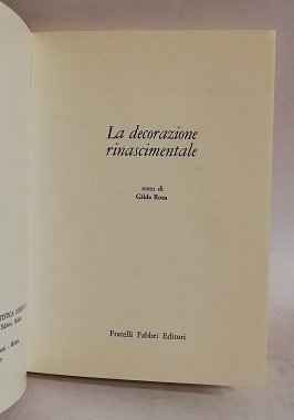 LA DECORAZIONE RINASCIMENTALE. | Immagine principale