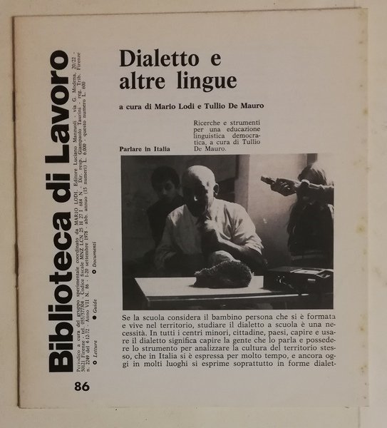 BIBLIOTECA DI LAVORO. N. 86 (1 – 20 Settembre 1978) …