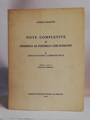 NOTE COMPLETIVE AL FEDERICO DI FEDERICO CESI ROMANO.