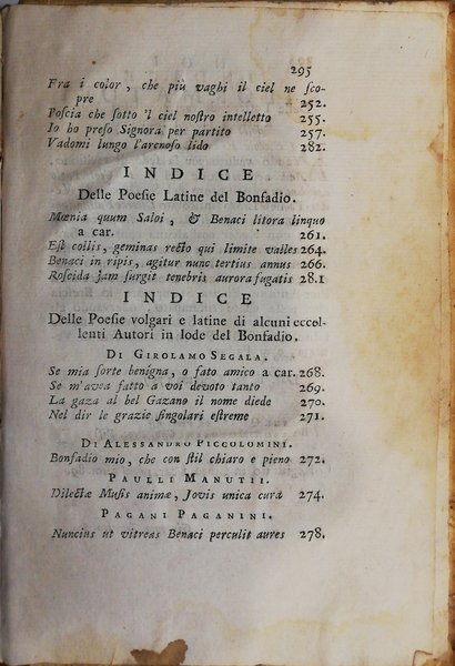 OPERE VOLGARI E LATINE DI JACOPO BONFADIO.