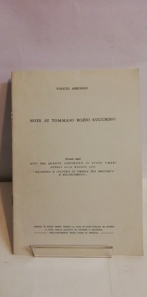 NOTE SU TOMMASO BOZIO EUGUBINO