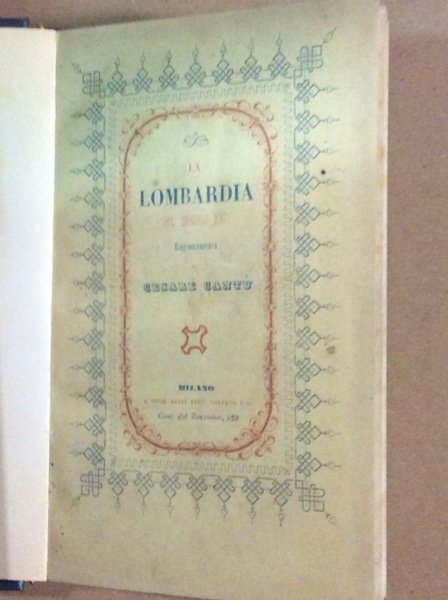 LA LOMBARDIA NEL SECOLO XVII. - Ragionamenti.
