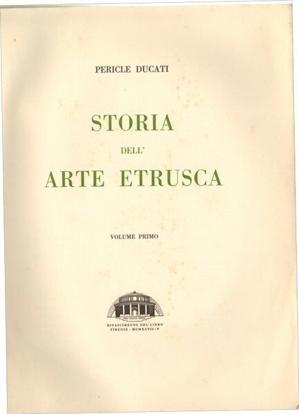 STORIA DELL'ARTE ETRUSCA. 2 volumi.