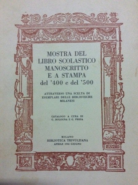 MOSTRA DEL LIBRO SCOLASTICO MANOSCRITTO E A STAMPA DEL '400 …