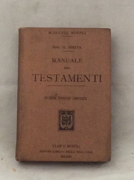 MANUALE DEI TESTAMENTI.