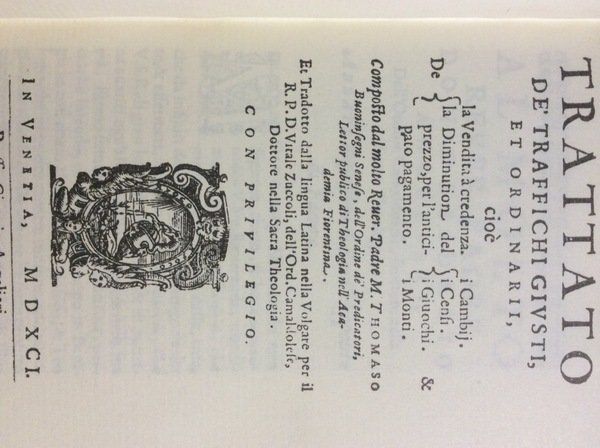 TRATTATO DE' TRAFFICHI GIUSTI ET ORDINARII. - Cioe' de la … | Immagine principale