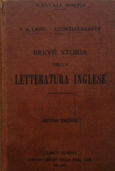 BREVE STORIA DELLA LETTERATURA INGLESE.