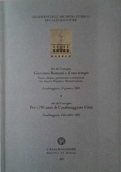 GIOVANNI ROMANI E IL SUO TEMPO. - Storia, lingua, patrimonio …
