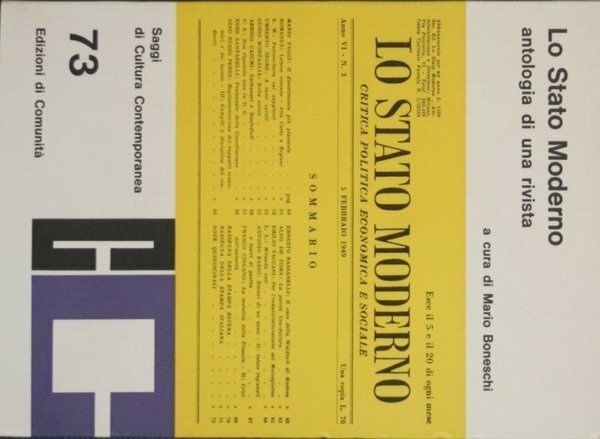 LO STATO MODERNO. ANTOLOGIA DI UNA RIVISTA.