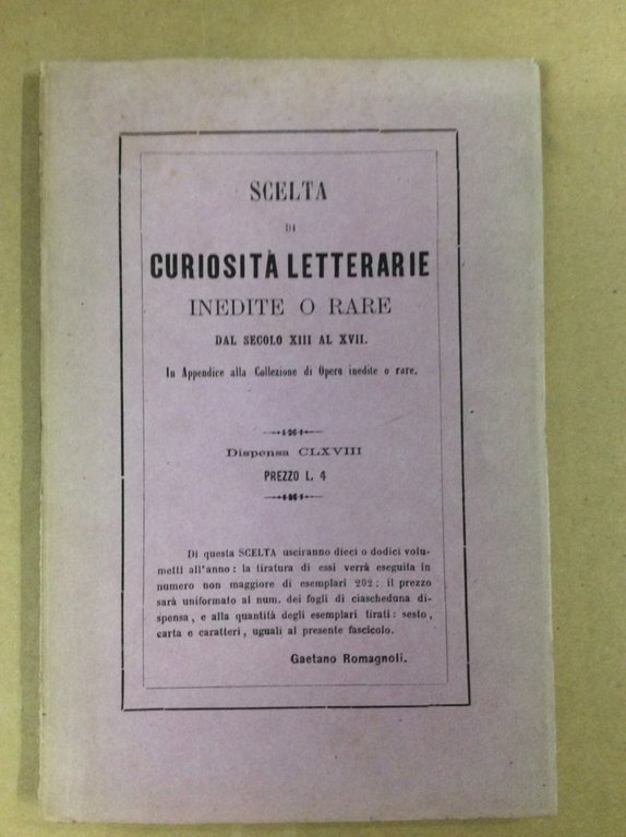 ALCUNE POESIE INEDITE DEL SAVIOZZO E DI ALTRI AUTORI. - …