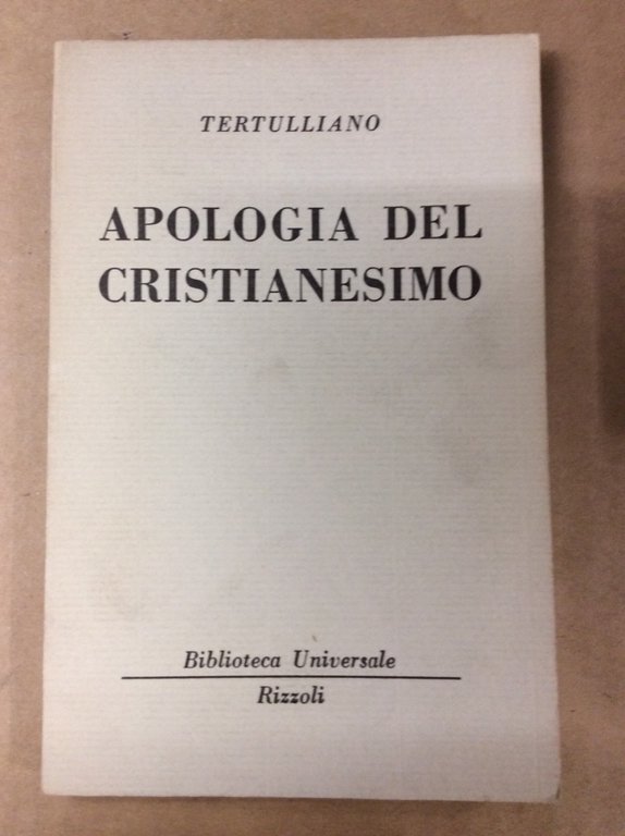 APOLOGIA DEL CRISTIANESIMO.