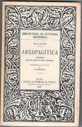 AREOPAGITICA : DISCORSO PER LA LIBERTA' DELLA STAMPA. - Traduzione … | Immagine principale