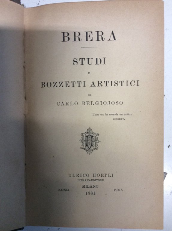 BRERA. STUDI E BOZZETTI ARTISTICI.