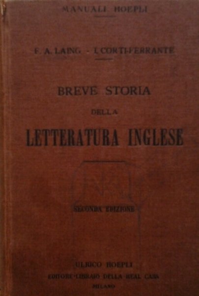 BREVE STORIA DELLA LETTERATURA INGLESE.