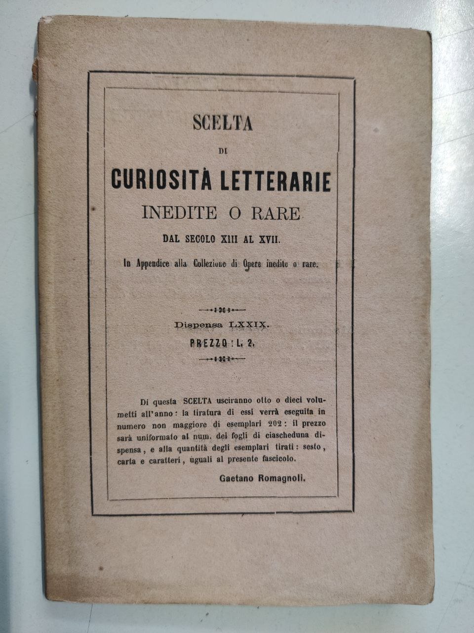 CANTARE DEL BEL GHERARDINO. - Novella cavalleresca. Scelta di curiosita' …