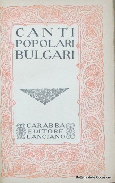 CANTI POPOLARI BULGARI.