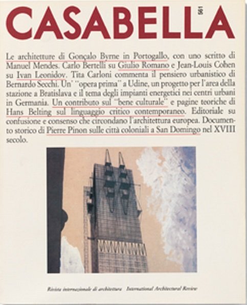 CASABELLA. Rivista internazionale di Architettura. N. 561. Ottobre 1989. | Immagine principale