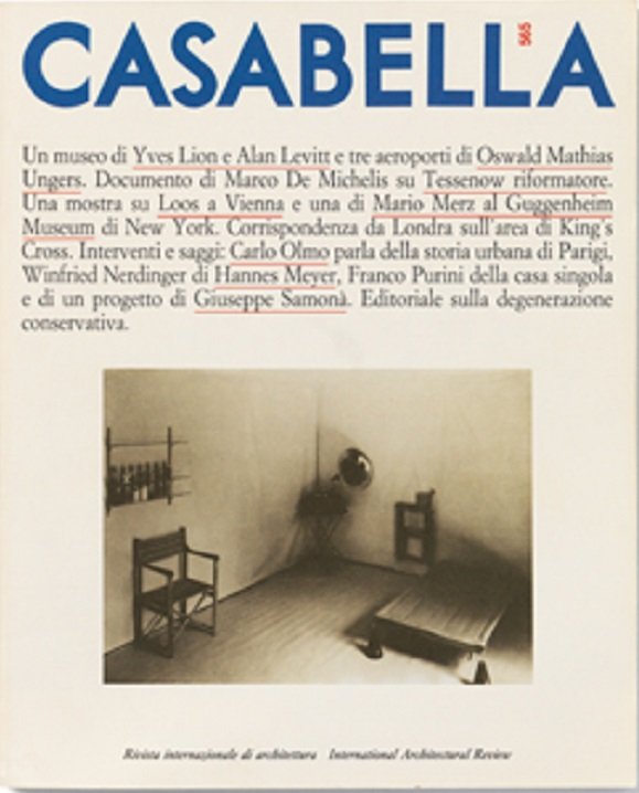 CASABELLA. Rivista internazionale di Architettura. N. 565. Febbraio 1990. | Immagine principale