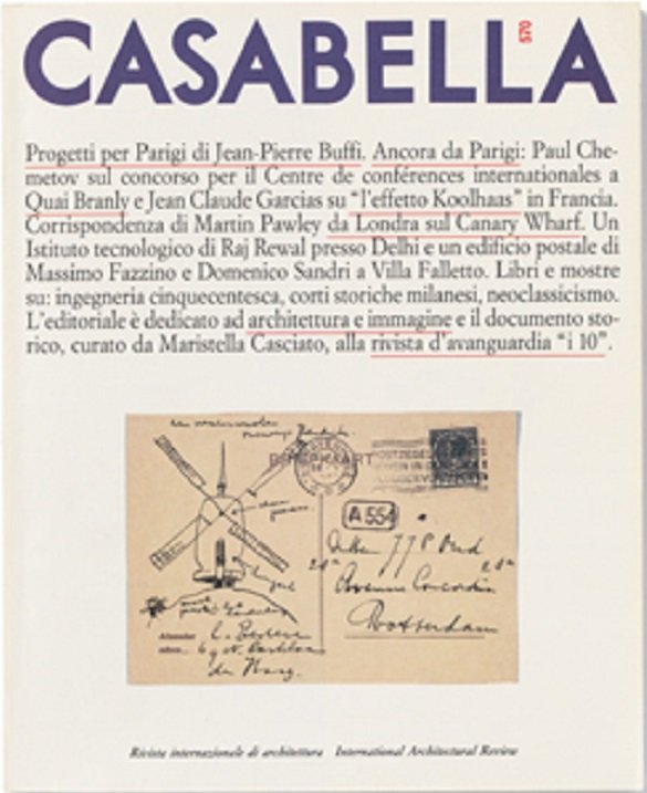 CASABELLA. Rivista internazionale di Architettura. N. 570. Luglio-Agosto 1990. | Immagine principale