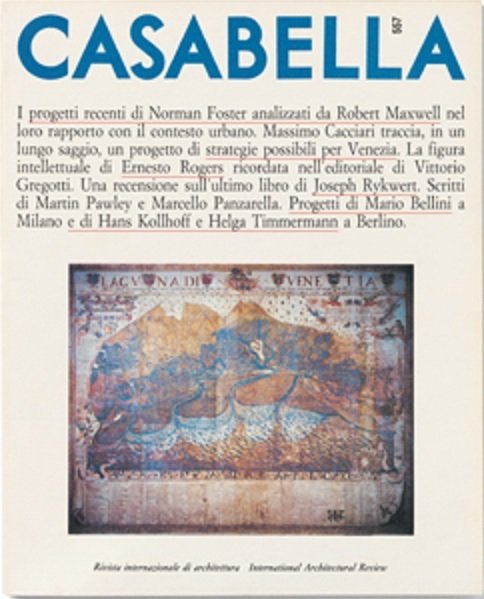 CASABELLA RIVISTA INTERNAZIONALE DI ARCHITETTURA NUMERO 557.