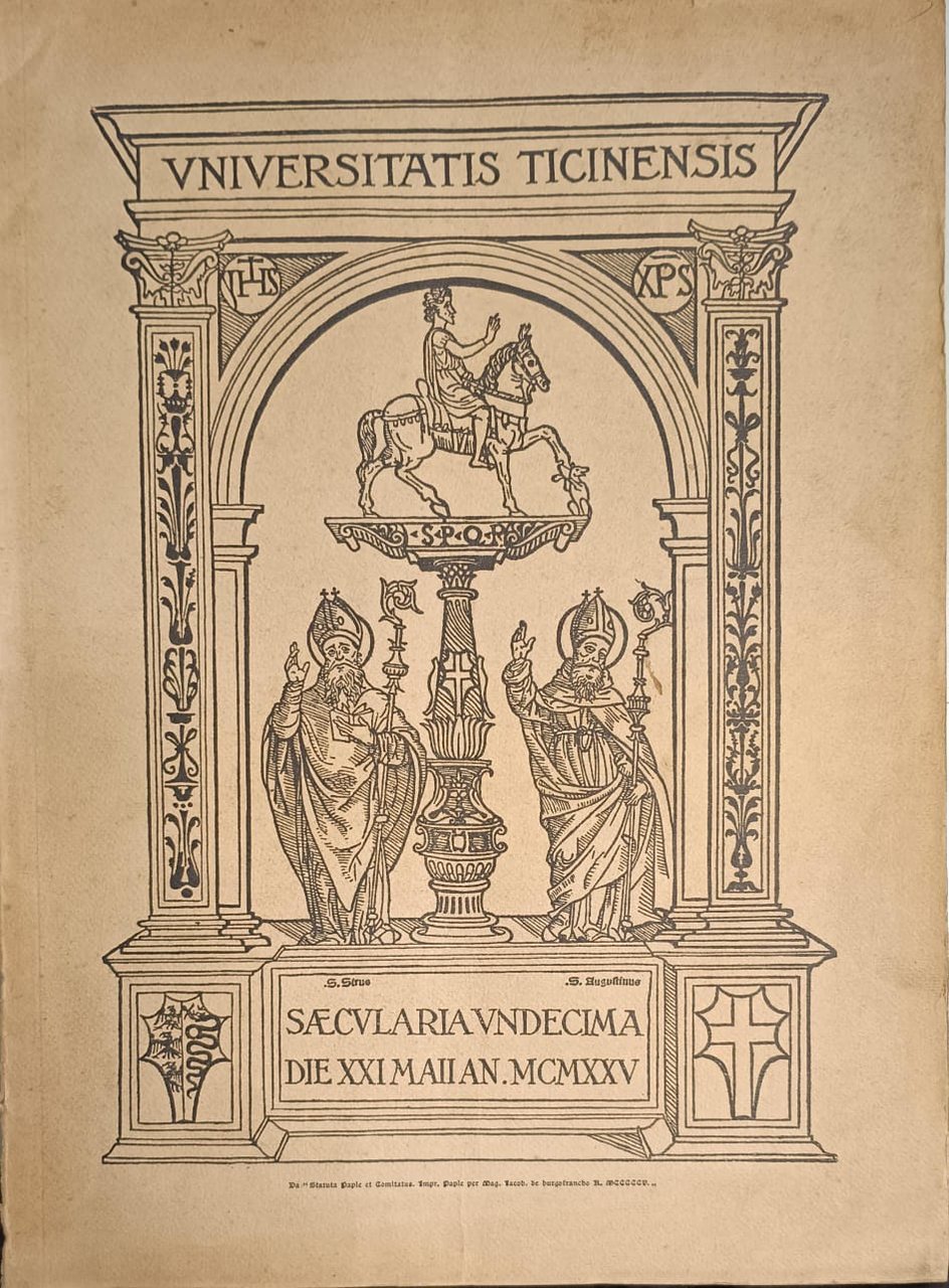 CENNO STORICO DELL'UNIVERSITA' DI PAVIA. - Universitatis Ticinensis Saecularia Undecima, … | Immagine principale