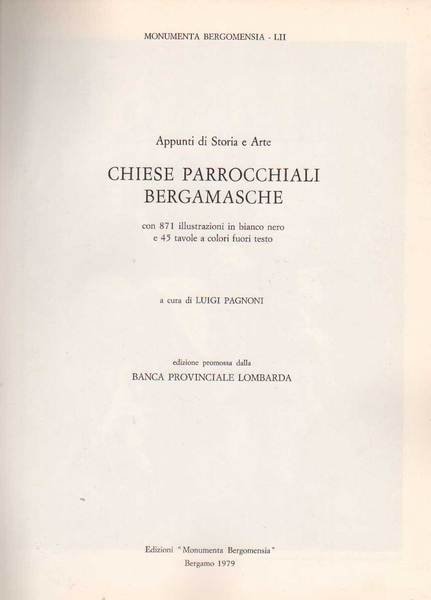 CHIESE PARROCCHIALI BERGAMASCHE. - Appunti di storia e arte.