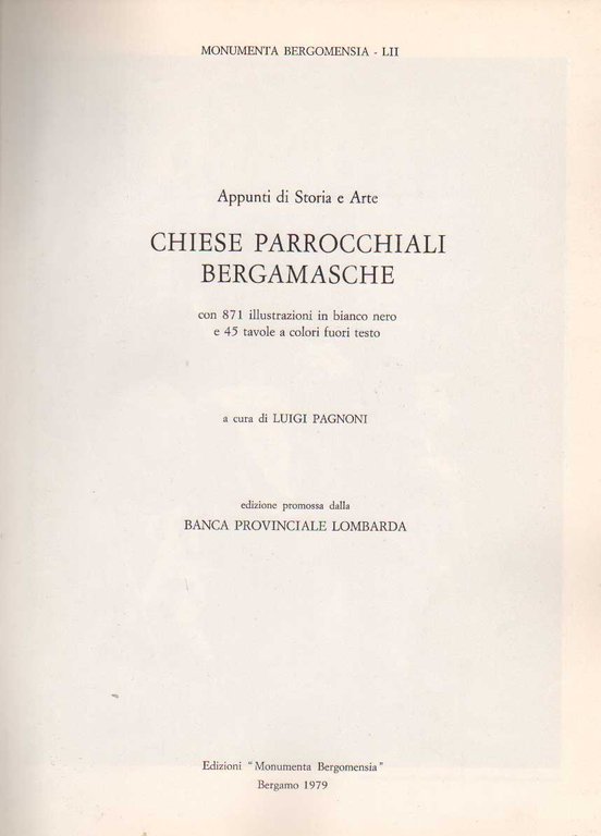 CHIESE PARROCCHIALI BERGAMASCHE. - Appunti di storia e arte.