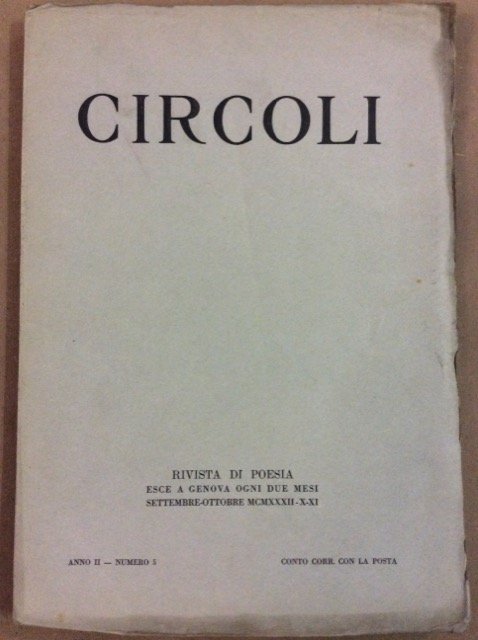 CIRCOLI. ANNO II NUMERO 5. SETTEMBRE - OTTOBRE 1932. - … | Immagine principale