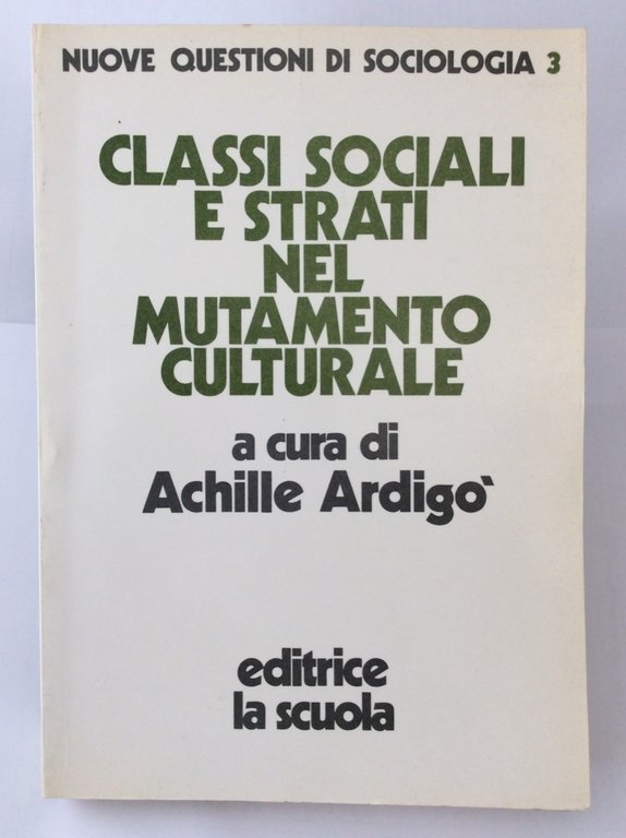 CLASSI SOCIALI E STRATI NEL MUTAMENTO CULTURALE.