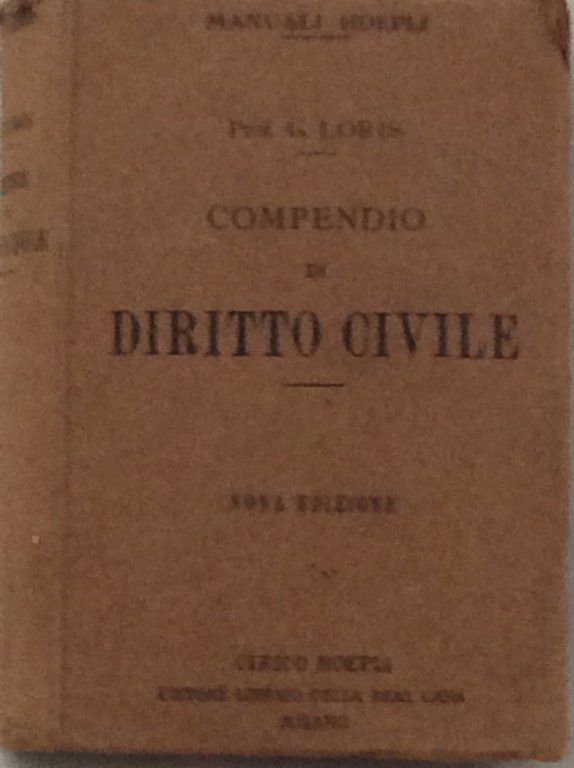 COMPENDIO DI DIRITTO CIVILE. - Nona edizione.
