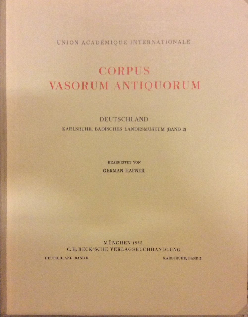CORPUS VASORUM ANTIQUORUM - DEUTSCHLAND, 8. - Karlsruhe, Badisches Landesmuseum … | Immagine principale