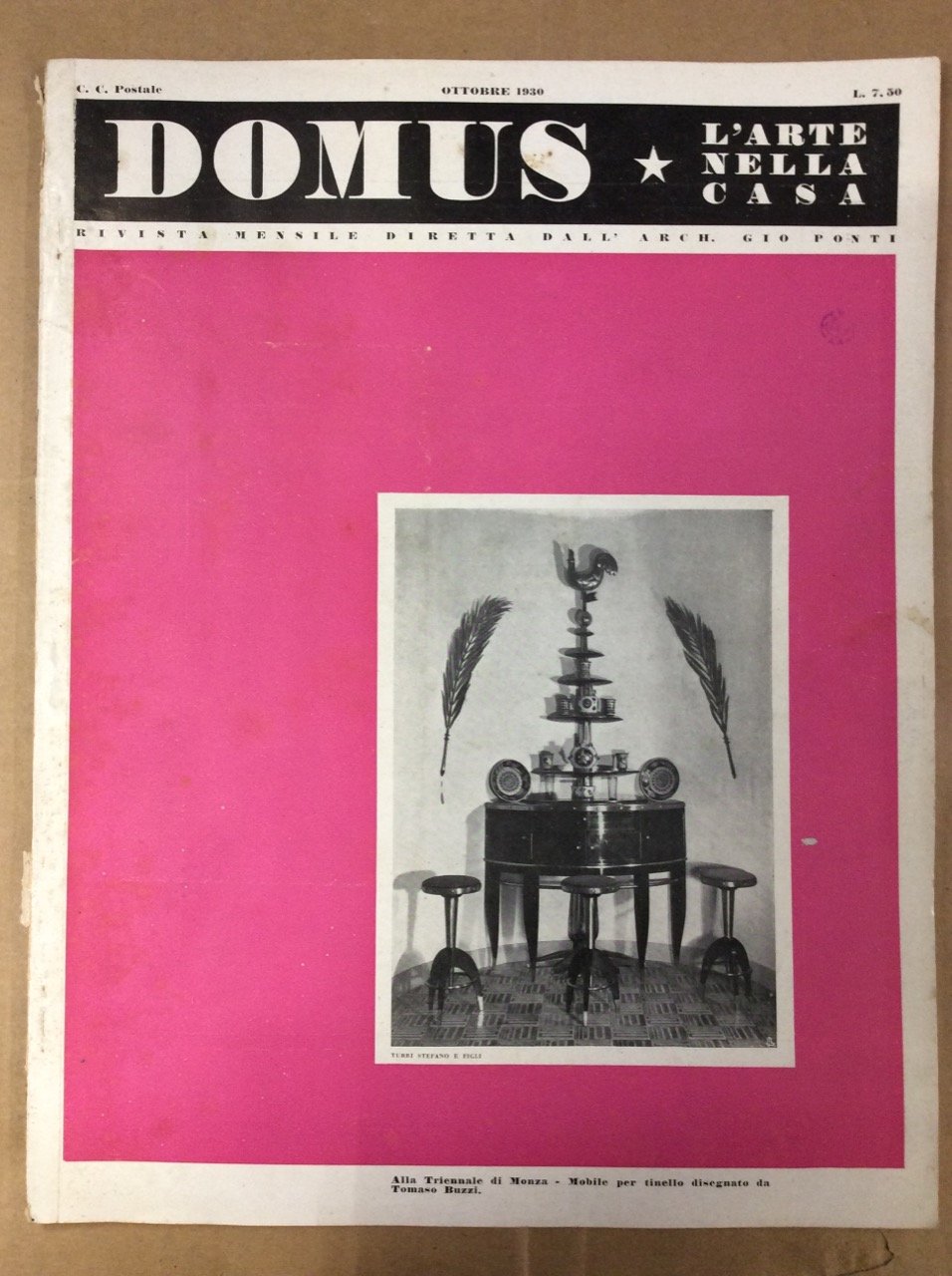 DOMUS. N. 34. Ottobre 1930. - L'arte nella casa. Rivista …