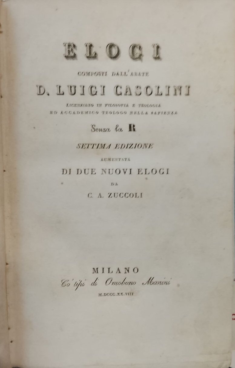 ELOGI SENZA LA R. - Settima edizione aumentata di due … | Immagine principale