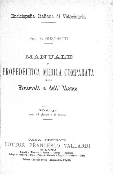 ENCICLOPEDIA ITALIANA DI VETERINARIA. Tutto il pubblicato.