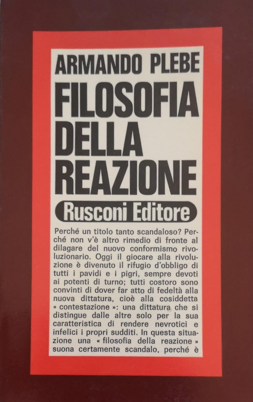 FILOSOFIA DELLA REAZIONE.