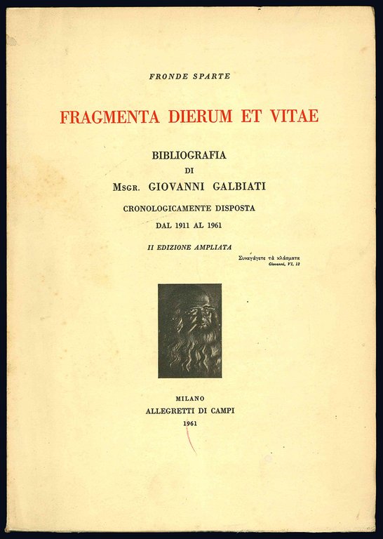 FRONDE SPARTE : FRAGMENTA DIERUM ET VITAE : BIBLIOGRAFIA DI …