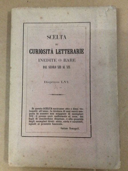 GIACOPPO. NOVELLA. - E la Ginevra, novella incominciata. Con facsimile. …