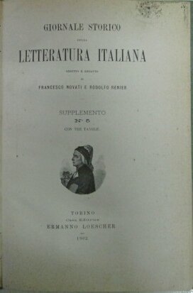 GIORNALE STORICO DELLA LETTERATURA ITALIANA. SUPPLEMENTO N. 5. - Vivaldo … | Immagine principale