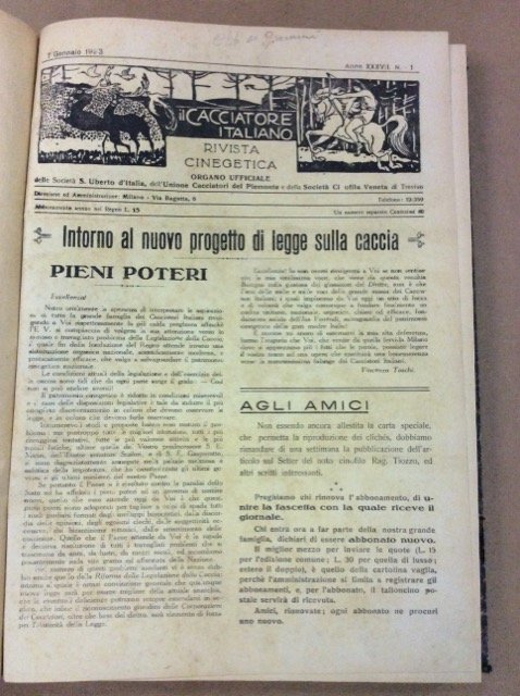 IL CACCIATORE ITALIANO. - Rivista cinegetica. | Immagine principale