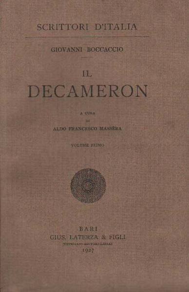 IL DECAMERON. Volume II. - A cura di Aldo Francesco Massera.