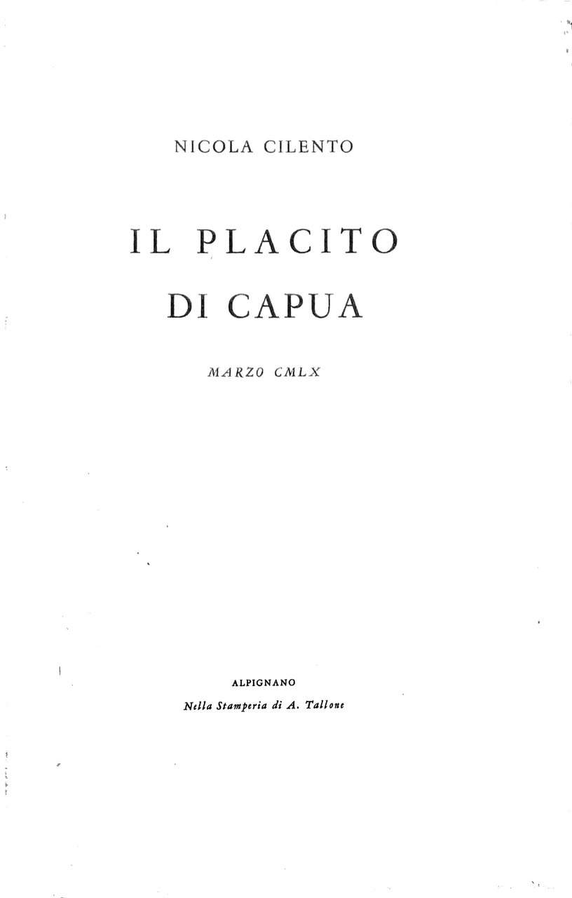 IL PLACITO DI CAPUA : MARZO 960.