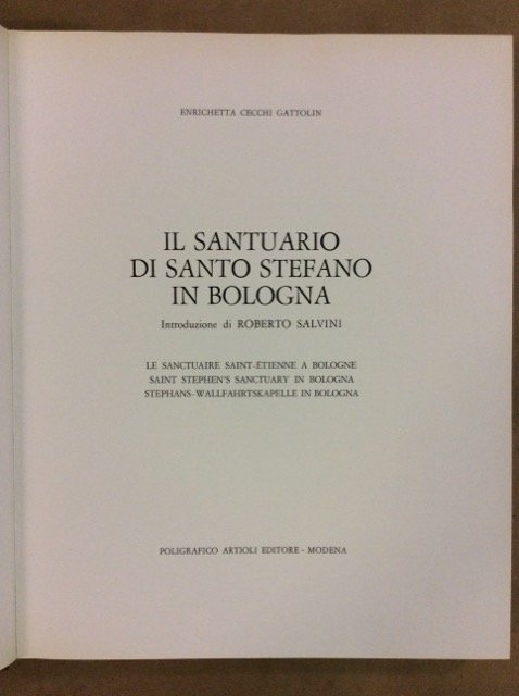 IL SANTUARIO DI SANTO STEFANO IN BOLOGNA. - + Postilla.
