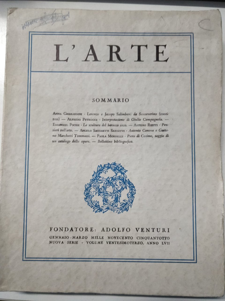 L'ARTE. - Rivista di storia dell'arte. Adolfo Venturi, fondatore.