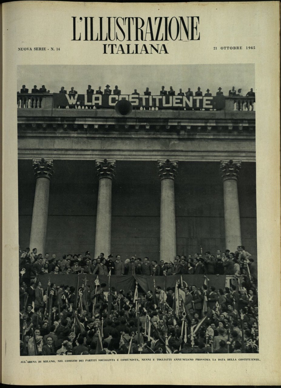 L'ILLUSTRAZIONE ITALIANA. Nuova Serie. 21 Ottobre 1945. Anno 72 - …