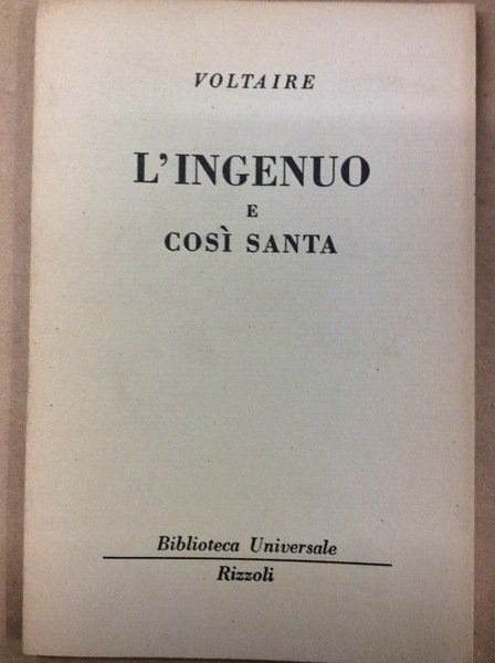 L'INGENUO - COSI' SANTA.