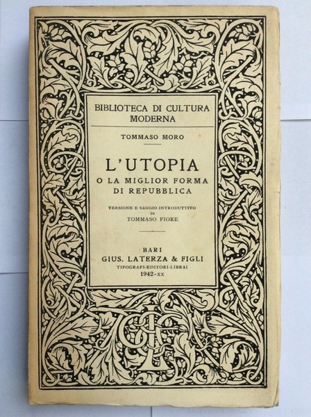 L'UTOPIA O LA MIGLIOR FORMA DI REPUBBLICA.