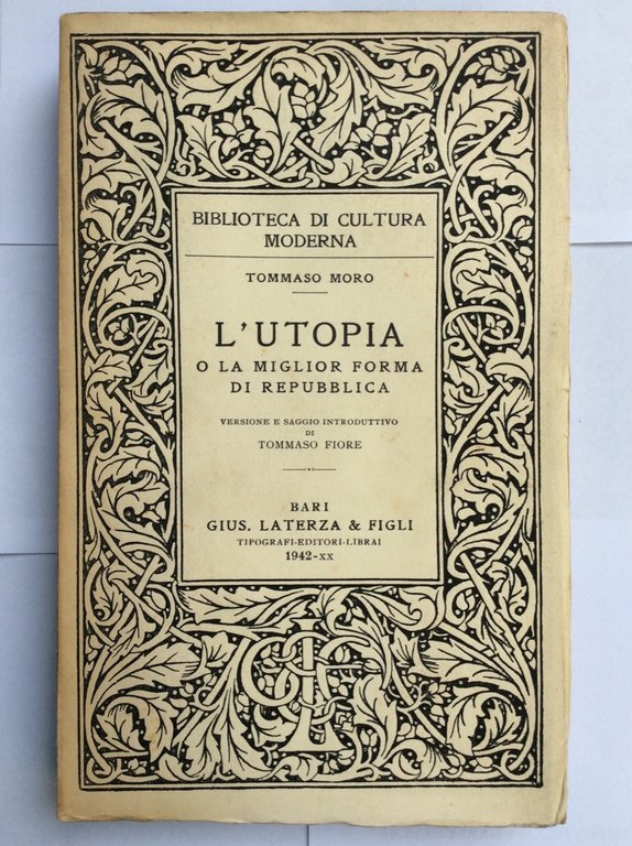 L'UTOPIA O LA MIGLIOR FORMA DI REPUBBLICA.