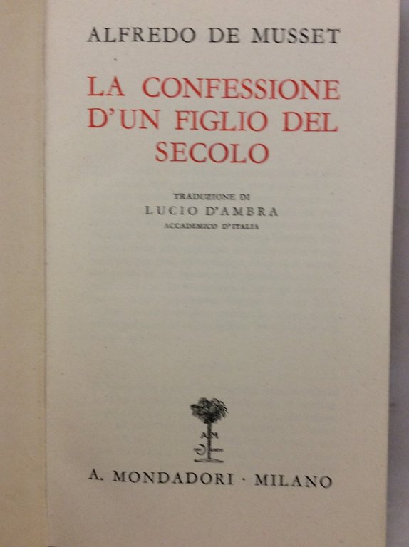 LA CONFESSIONE D'UN FIGLIO DEL SECOLO.